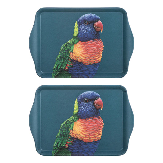 Modern Birds Rainbow Lorikeet 2pk Scatter Tray - Deb's Hidden Treasures