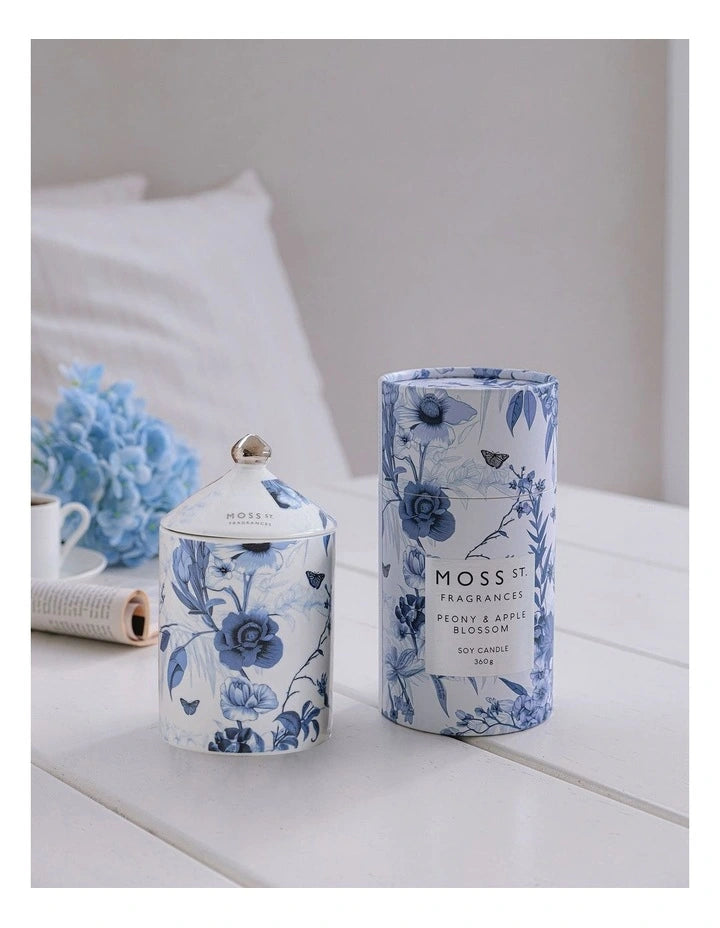 Peony & Apple Blossom Ceramic Candle