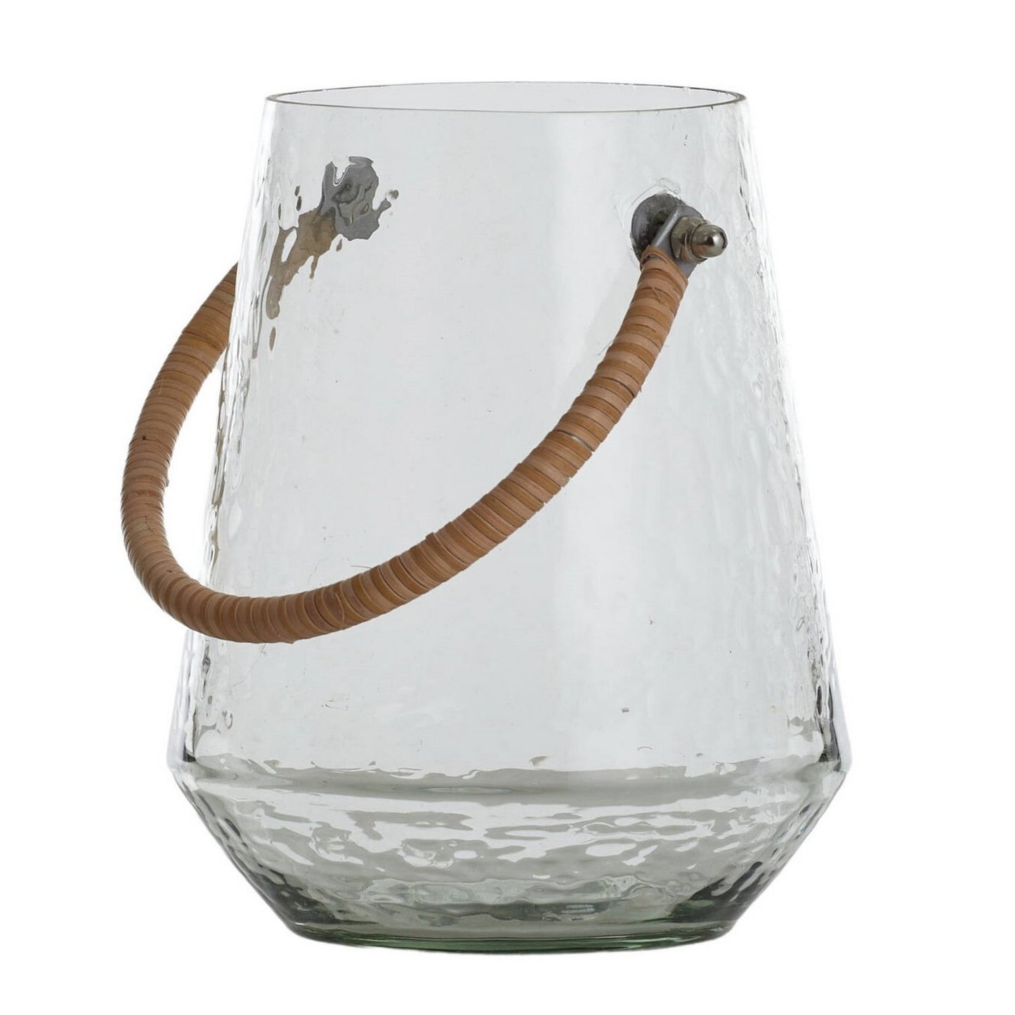 Ripple Glass Lantern Clear/Natural 17x20cm - Coast to Coast