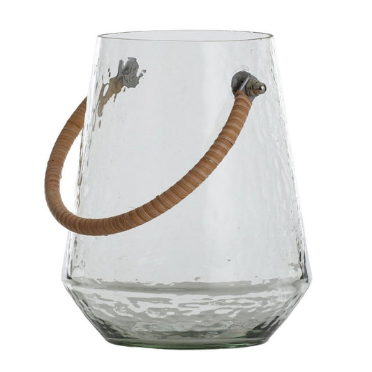 Ripple Glass Lantern Clear/Natural 17x20cm - Coast to Coast