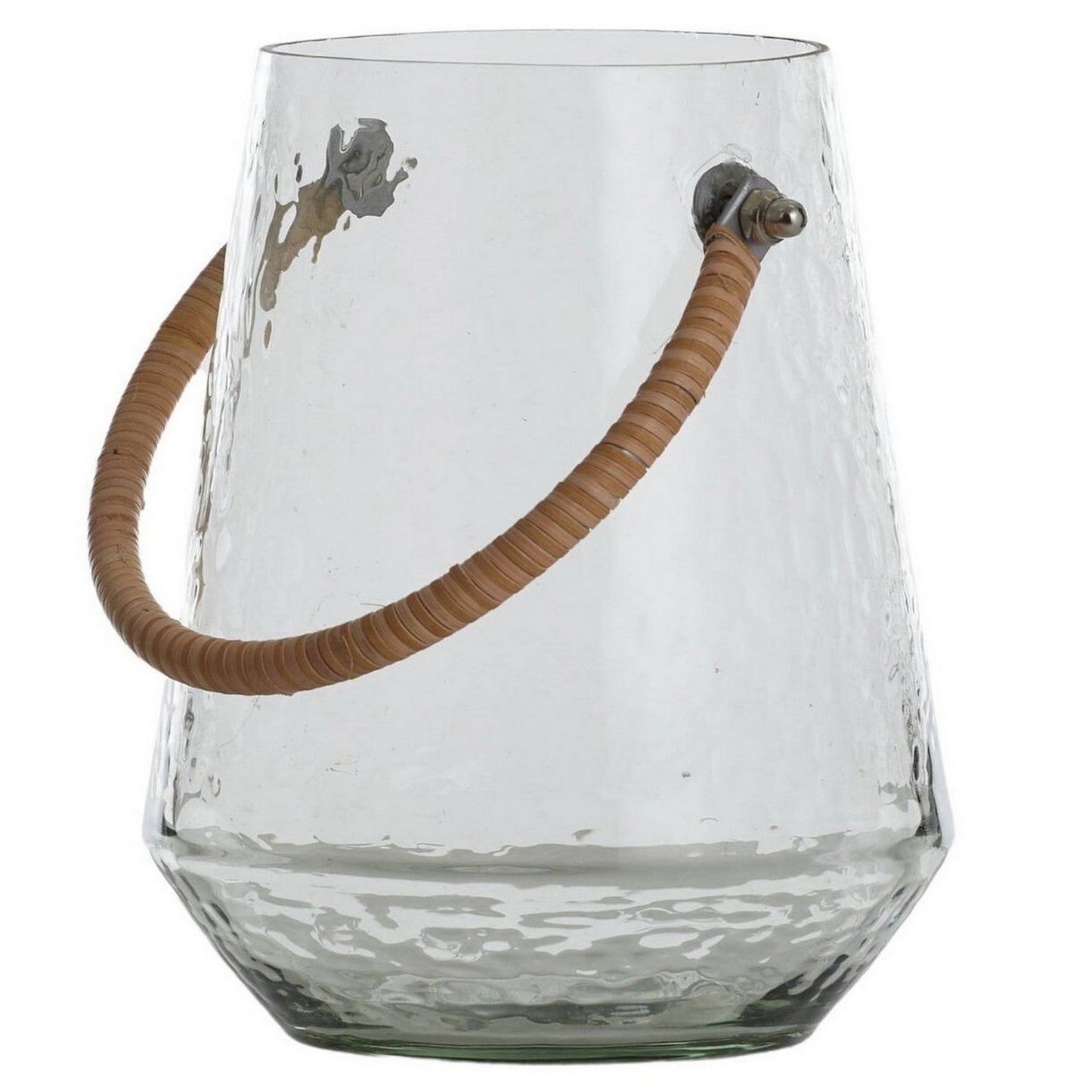 Ripple Glass Lantern Clear/Natural 20x25cm - Coast to Coast