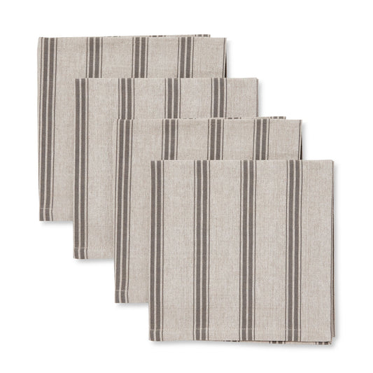 Macedon Charcoal Stripe Napkin - Set of 4 - Deb's Hidden Treasures