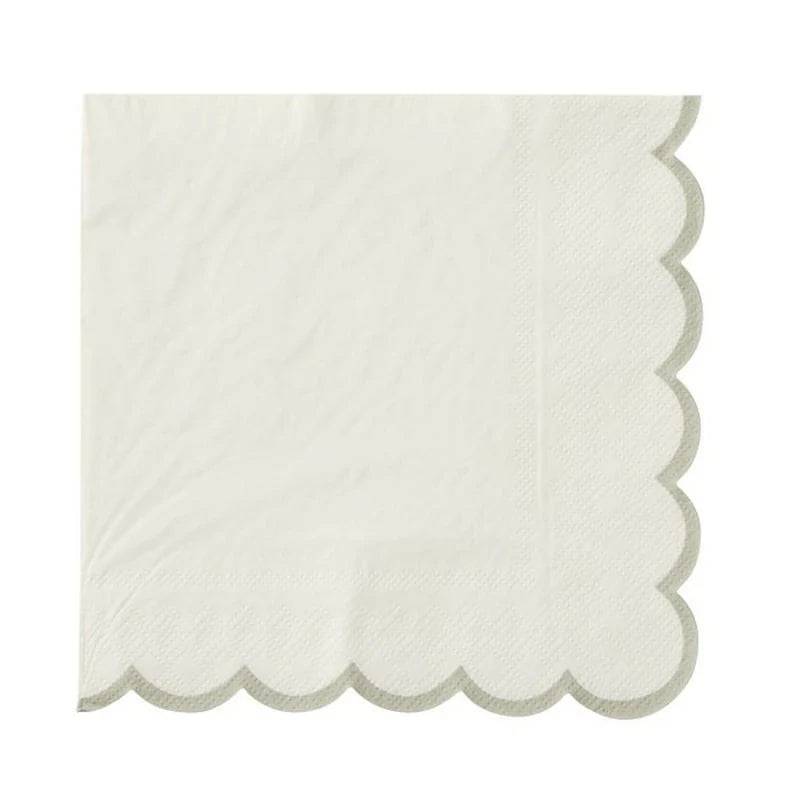 20 Pack Halcyon 3 Ply Napkins - White/Silver
