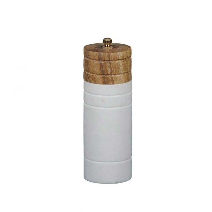 Mira Marble/Wood Salt & Pepper Mill - White - Assemble