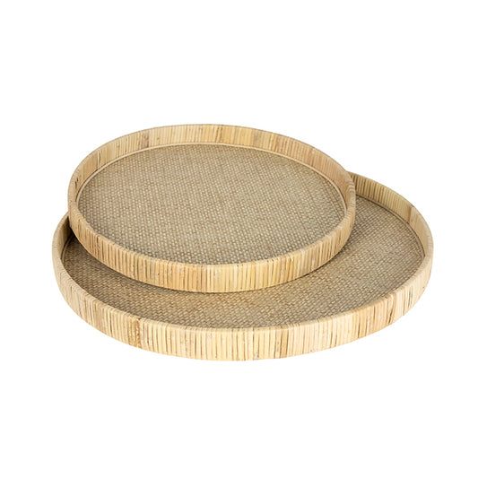 Knight Rattan Round Tray - Set of 2 - Deb's Hidden Treasures