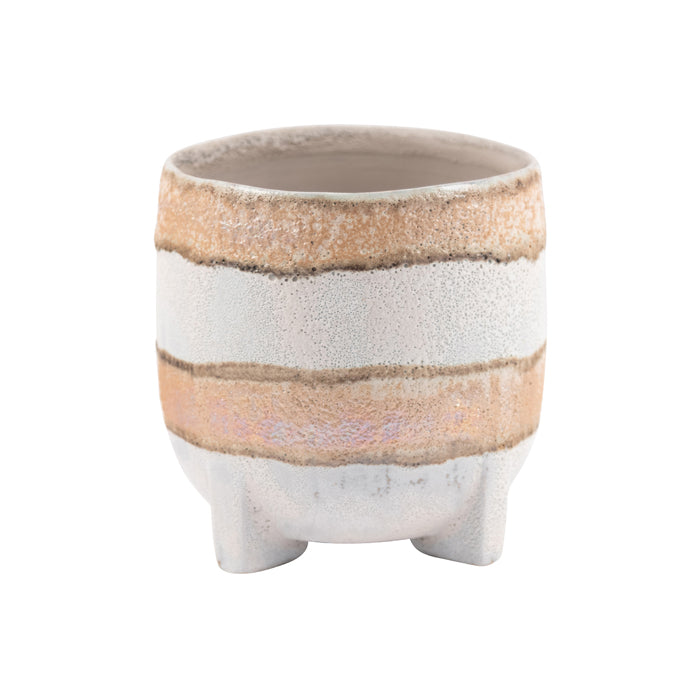 Cebu Stone Striped Cream Planter - Various Sizes - Deb's Hidden Treasures