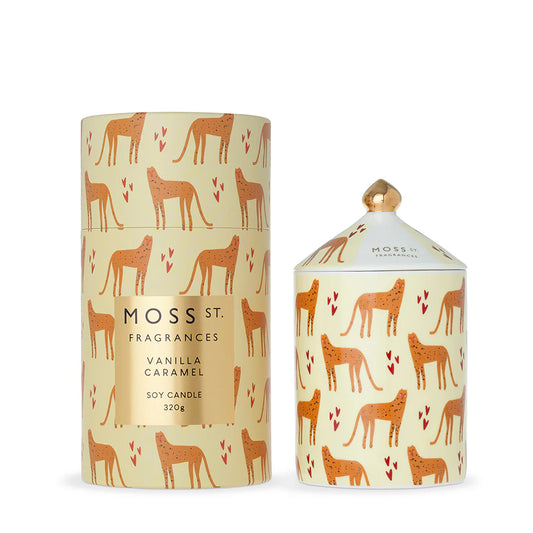 Vanilla Caramel Ceramic Candle 320g - Moss St Fragrances
