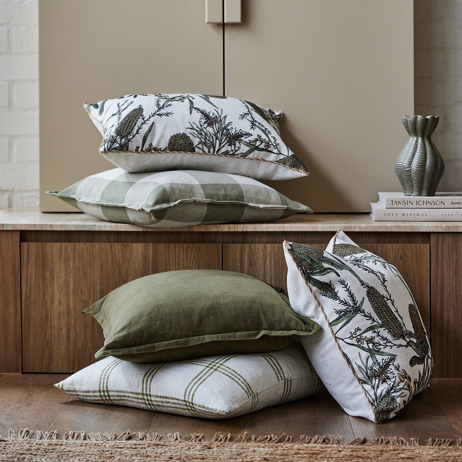 Allcott Green Check Cushion 50cm - Madras Link