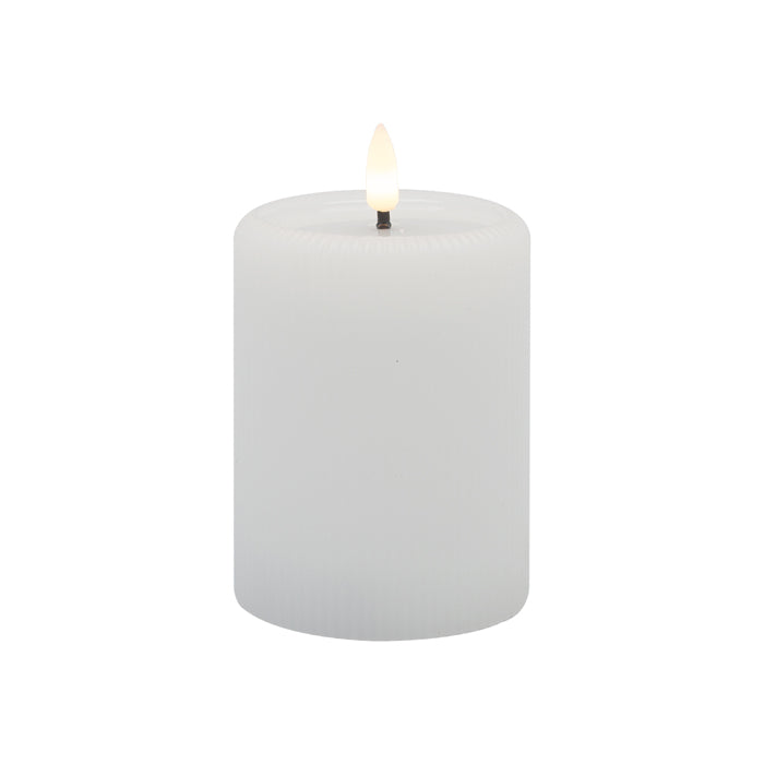 Aura LED Ribbed Christmas Candle