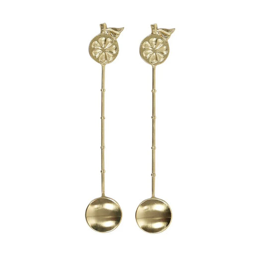 Arancio Set of 2 Brass/Gold Spoons 15cm