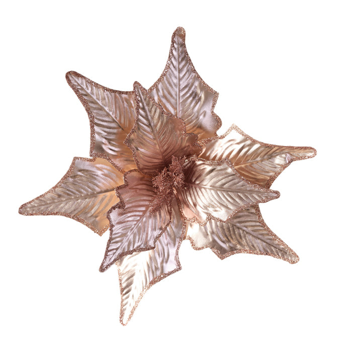 Clip-On Poinsettia - Shiny Pink