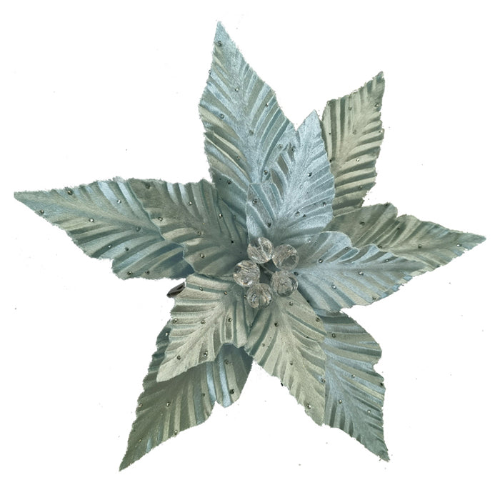 Clip-On Poinsettia - Tiffany Clear