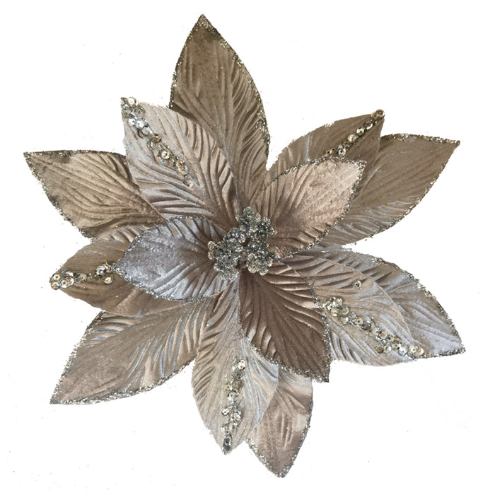 Clip-On Poinsettia - Platinum