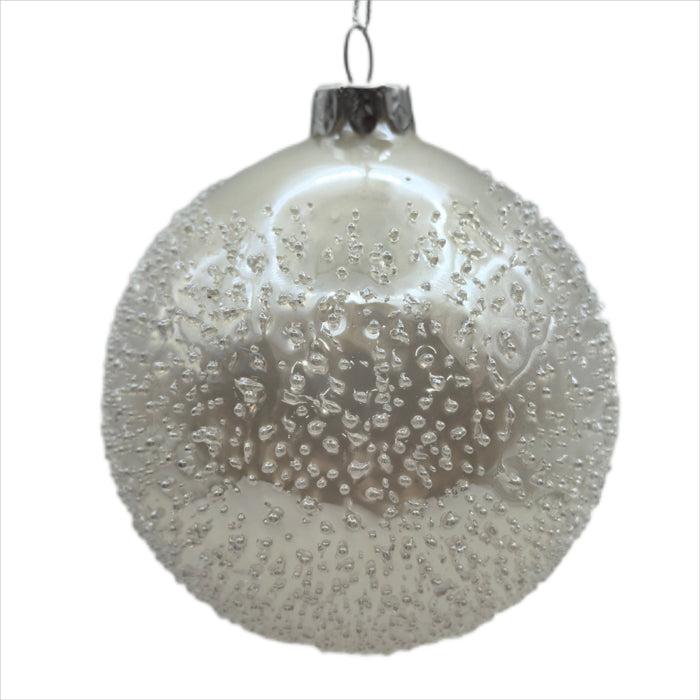 Glass Bauble Christmas Decoration - Pearl