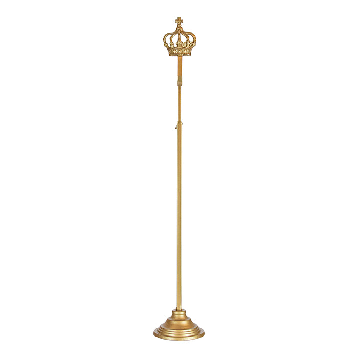 Metal Crown Wreath Stand - Gold
