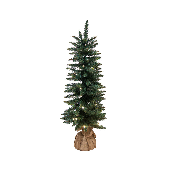 Burlap Christmas Tree with LEDs - 50 Lights/90cm