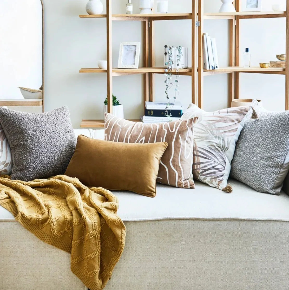 Boucle Coffee Cushion 50cm - Deb's Hidden Treasures