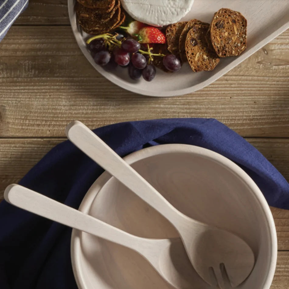 White Wash Salad Bowl - Davis & Waddell