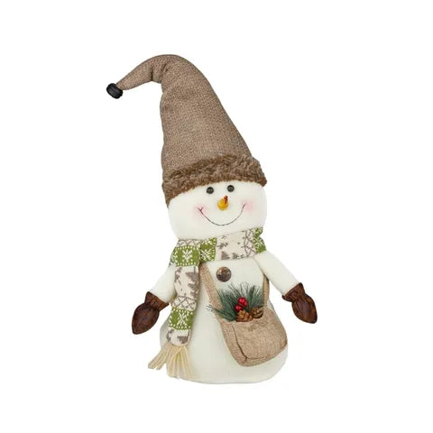 Snowman w/ Satchel Christmas Decoration - White
