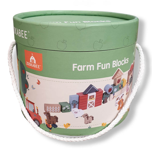 Farm Fun Blocks Bucket