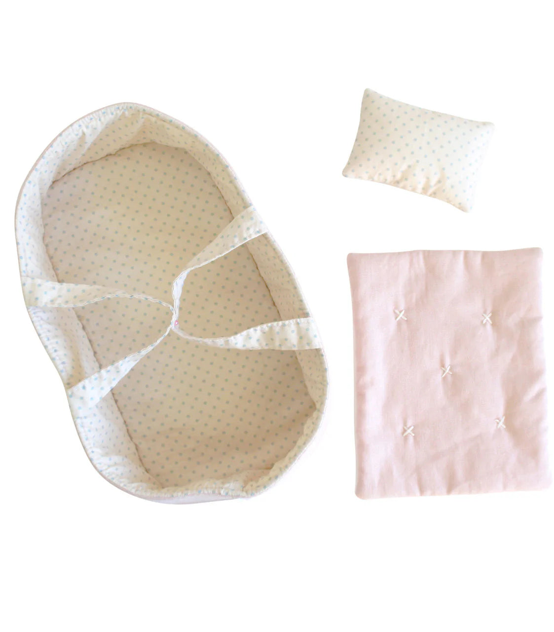 Doll Carrier Set 30cm Pale Pink & Spot - Deb's Hidden Treasures