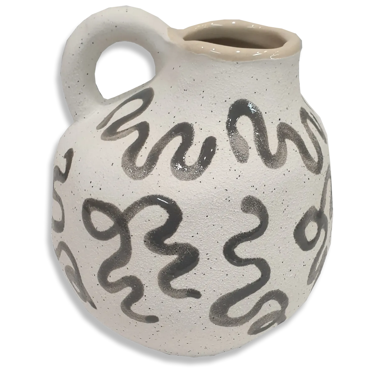 Morce Ceramic Vase White/Grey - Small