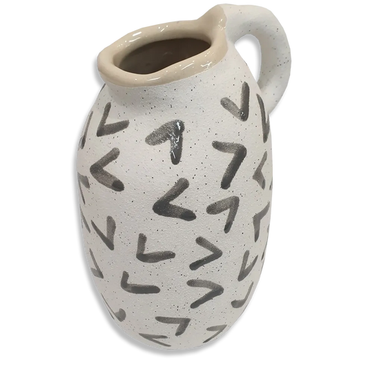 Morce Ceramic Vase White/Grey - Large