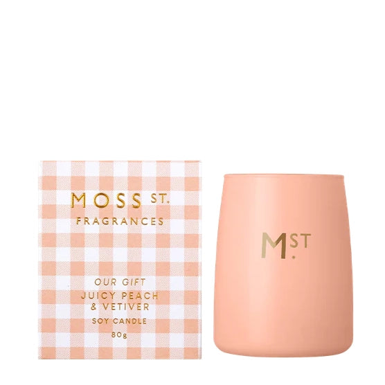 Juicy Peach & Vetiver Soy Candle - Deb's Hidden Treasures