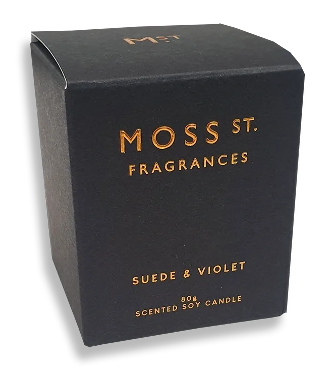 Suede & Violet Scented Soy Candle - Deb's Hidden Treasures