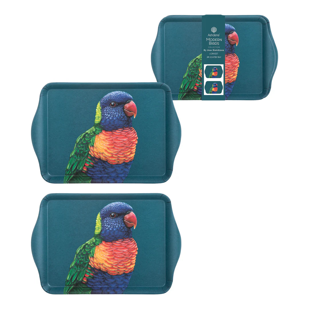 Modern Birds Rainbow Lorikeet 2pk Scatter Tray - Deb's Hidden Treasures