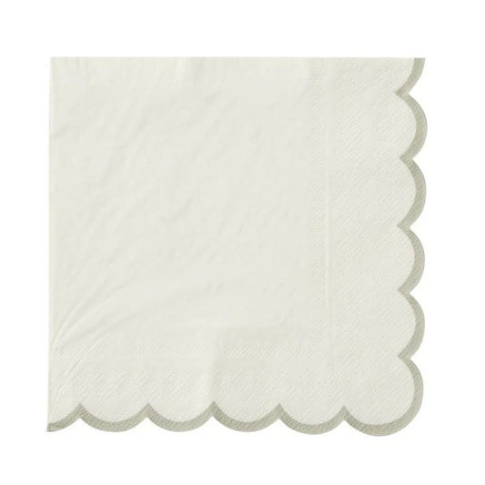 20 Pack Halcyon 3 Ply Napkins - White/Silver