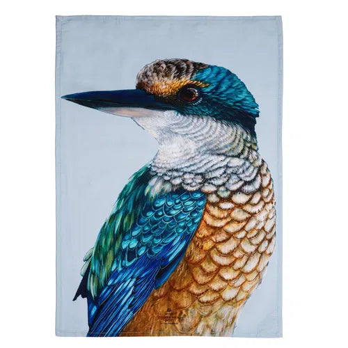 Modern Birds Kingfisher Kitchen Towel