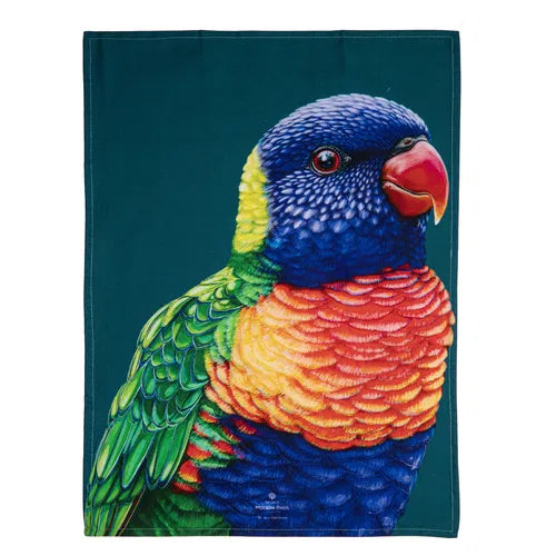 Modern Birds Rainbow Lorrikeet Kitchen Towel