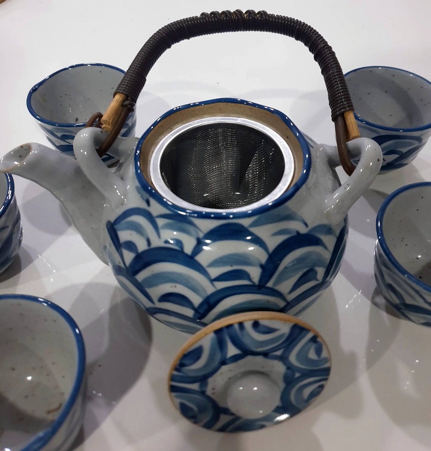 6-piece Japanese Tea Set - Blue Wave - Deb's Hidden Treasures