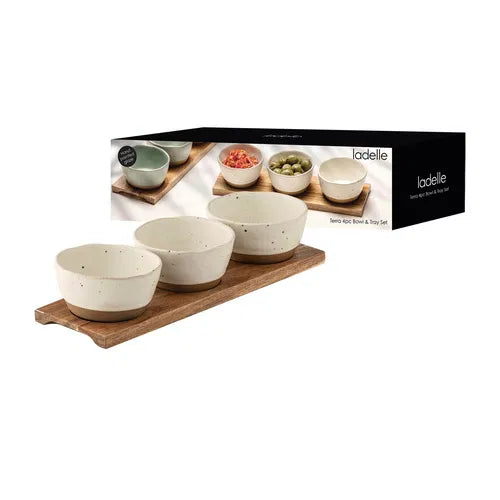 Terra Ecru Bowl and Tray Set