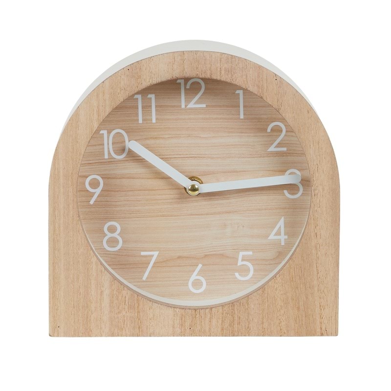Aibak Desk Clock Natural/White 20cm x 20cm - Coast to Coast