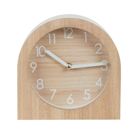 Aibak Desk Clock Natural/White 20cm x 20cm - Coast to Coast