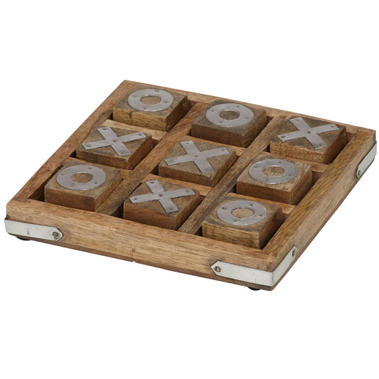 Noughts & Crosses Game - Natural Timber 15X15cm - Deb's Hidden Treasures