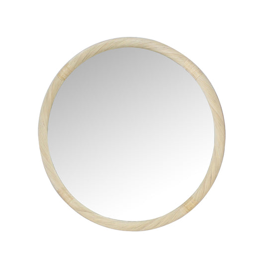 Trainor Bamboo Wrap Mirror - Round - Pure Homewares