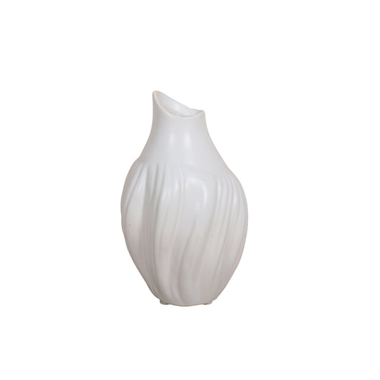 Glover Stone White Organic Vase - Narrow - Pure Homewares