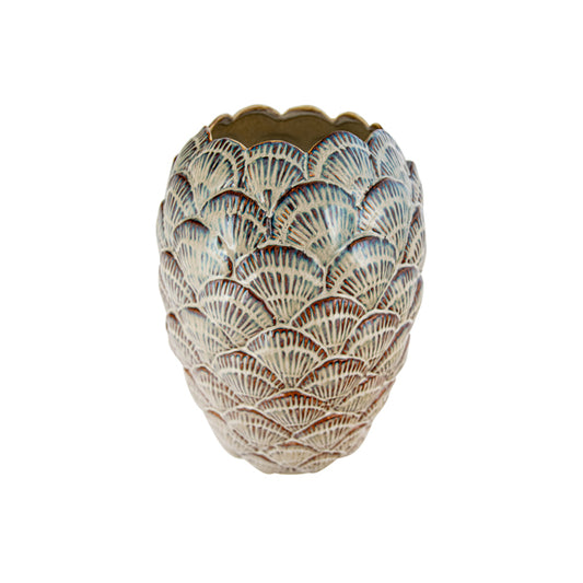 Brae Taupe Ceramic Shell Vase - Deb's Hidden Treasures