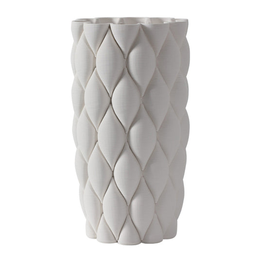 Minx Ceramic White Quilted Vase - Various Sizes - Pure Homewares