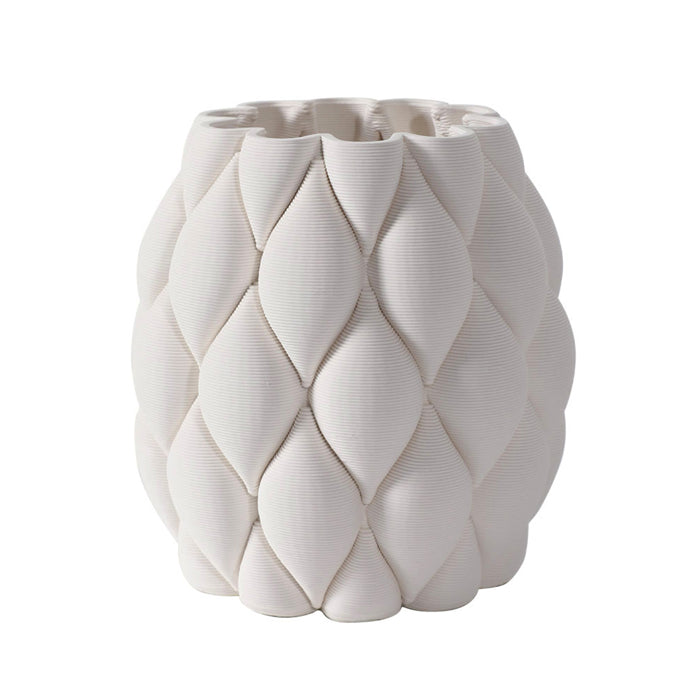 Minx Ceramic White Quilted Vase - Various Sizes - Pure Homewares