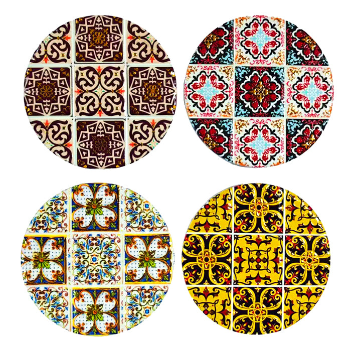 Darby Ceramic Criss Cross Coaster - Set of 4