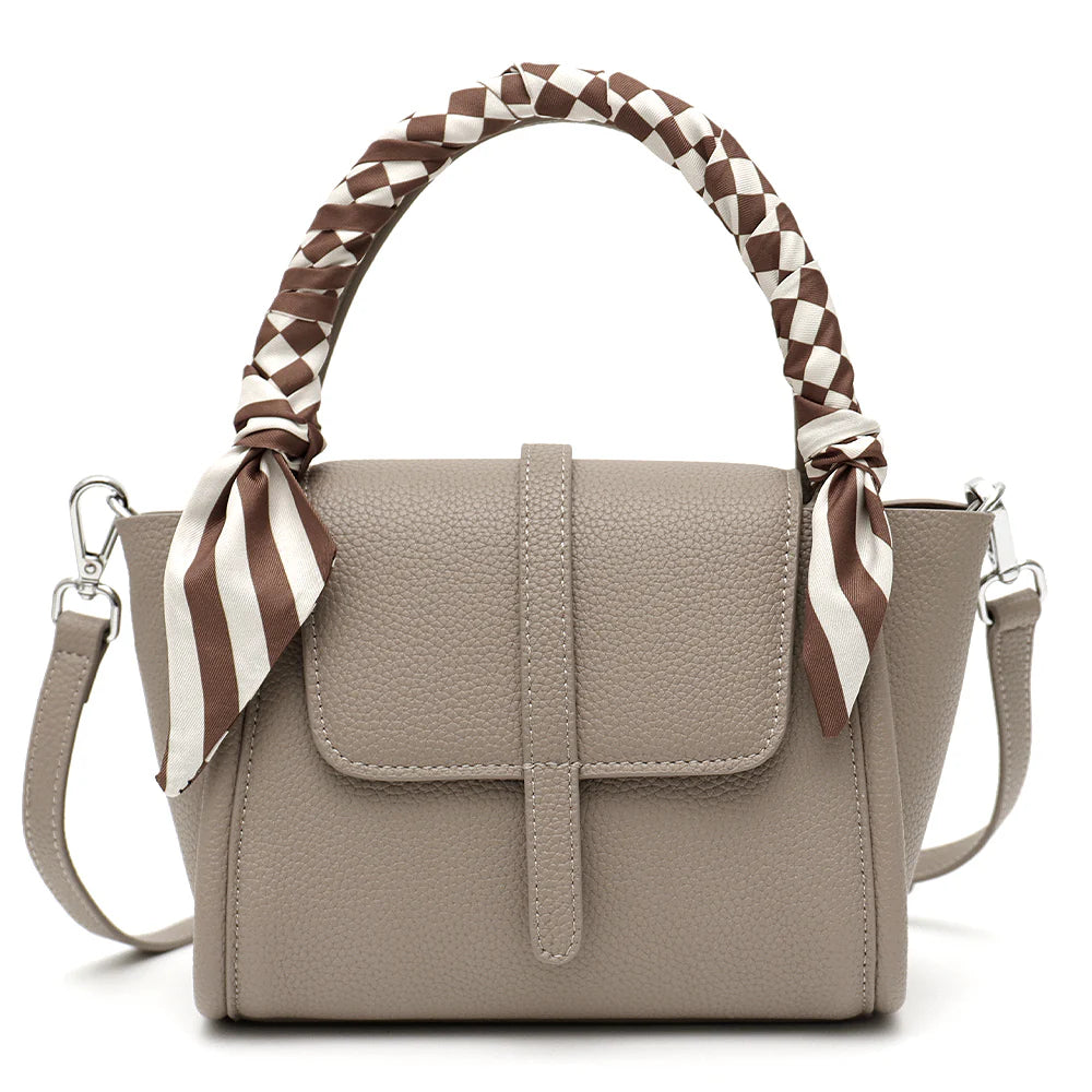 Conway Genuine Leather Handbag - Grey - Vera May