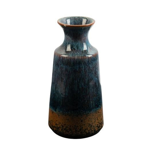 Porcelain Cobalt/Brown Tapered Vase