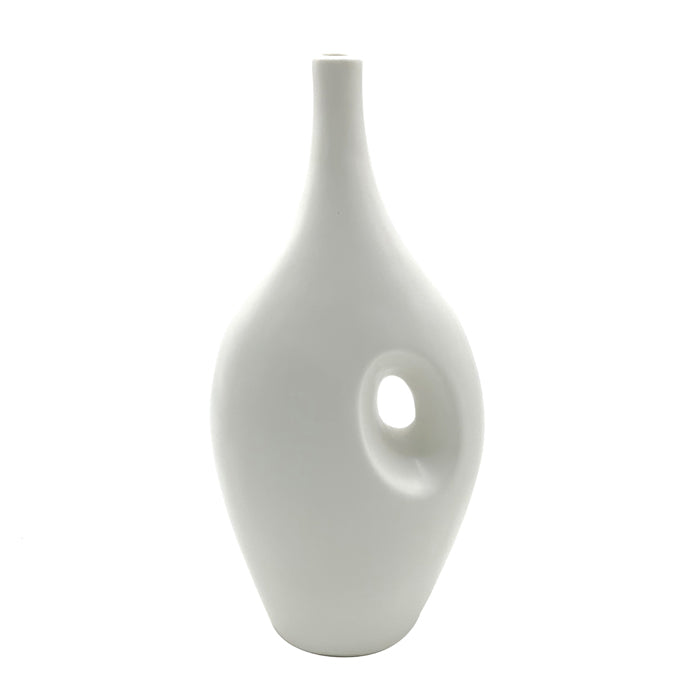 Porcelain Matt White Hole Vase - Various Sizes - Deb's Hidden Treasures