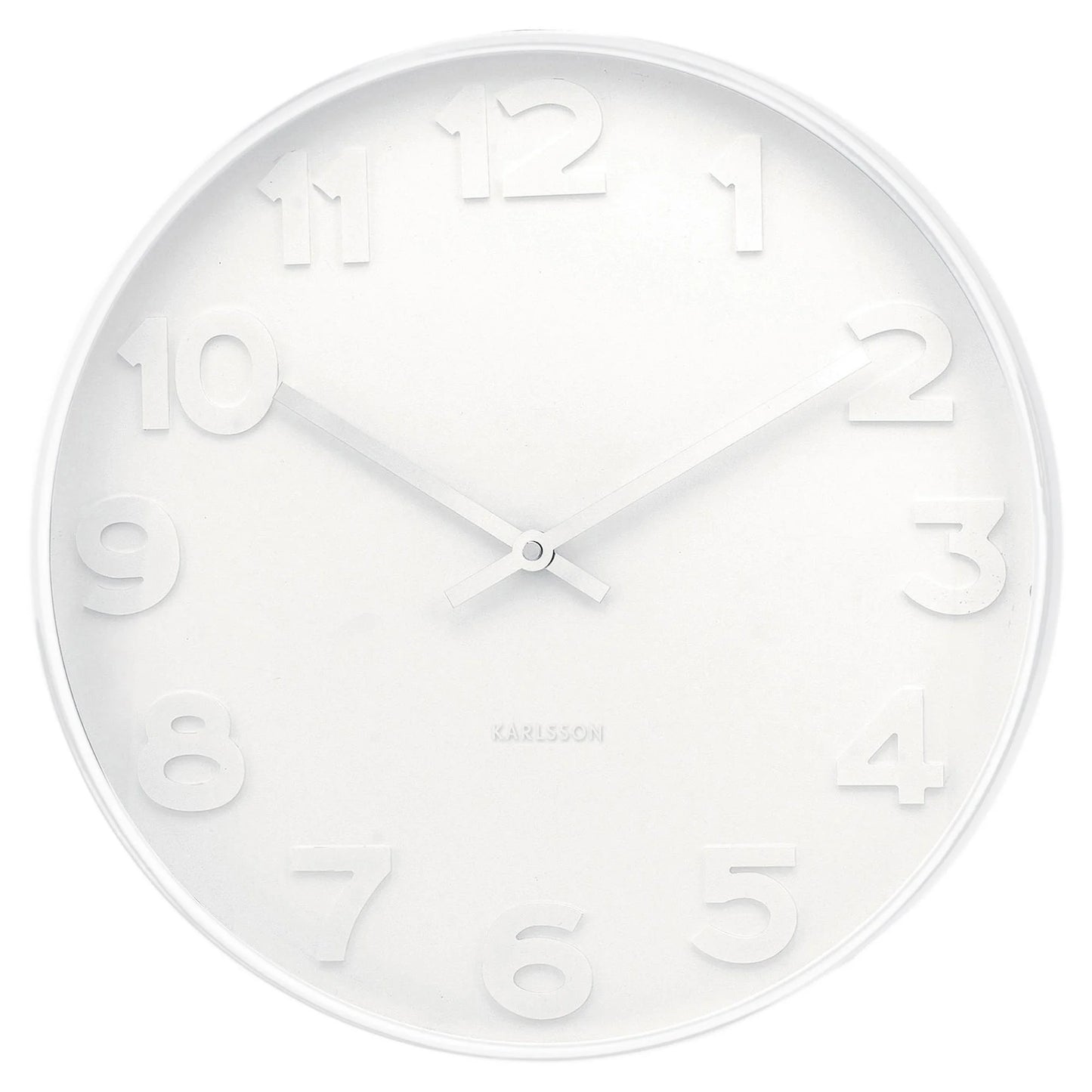 Mr White Wall Clock 50cm - Deb's Hidden Treasures