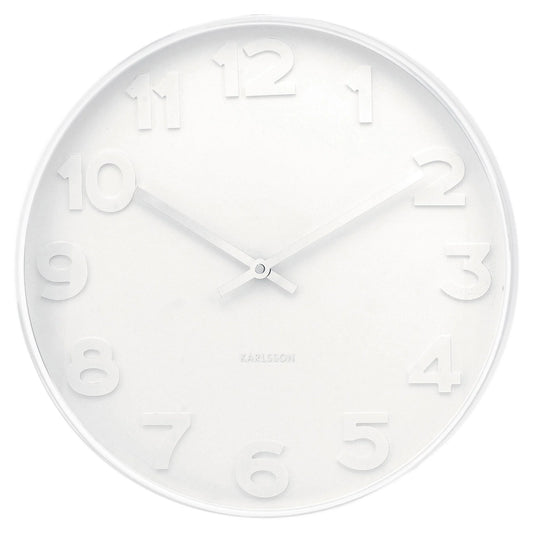 Mr White Wall Clock 50cm - Deb's Hidden Treasures
