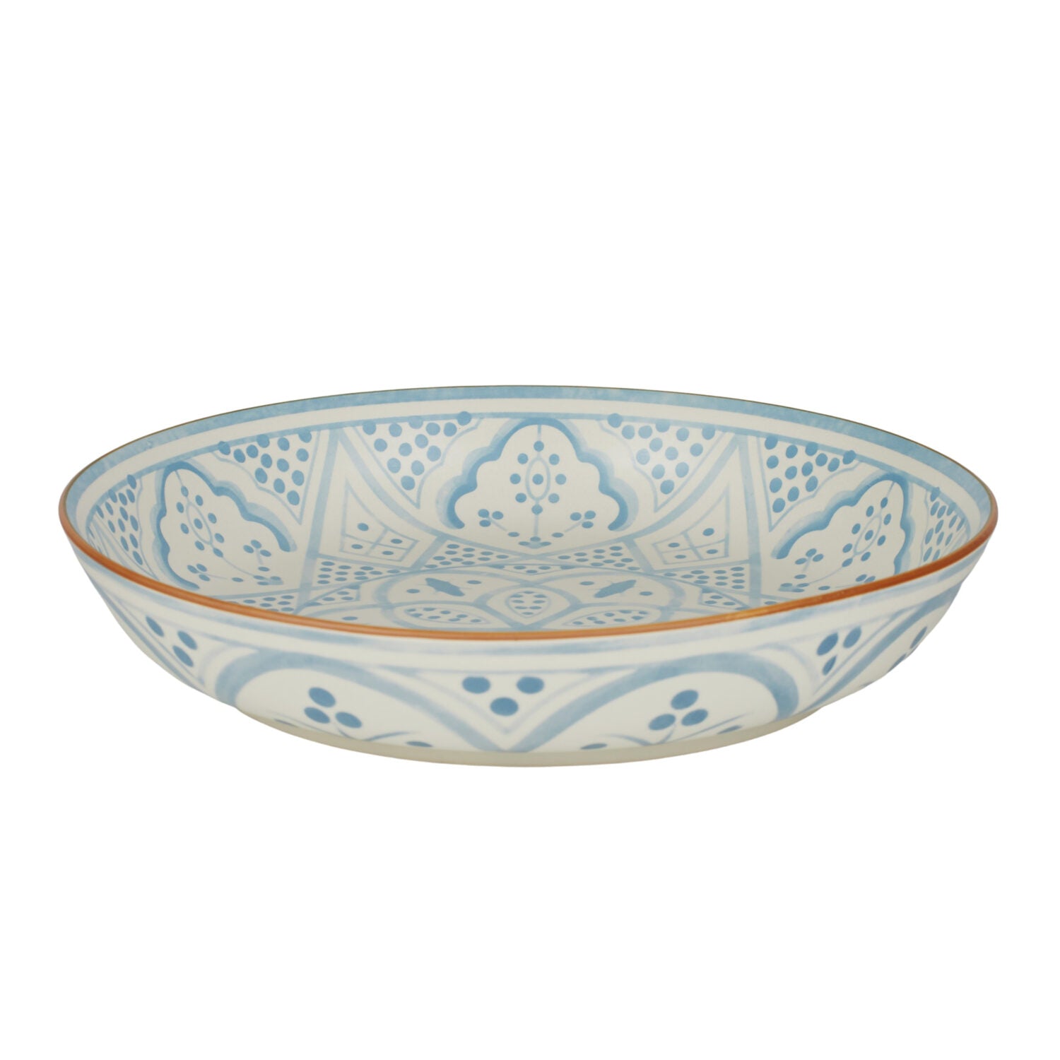 Aleah Ceramic Shallow Bowl - Blue